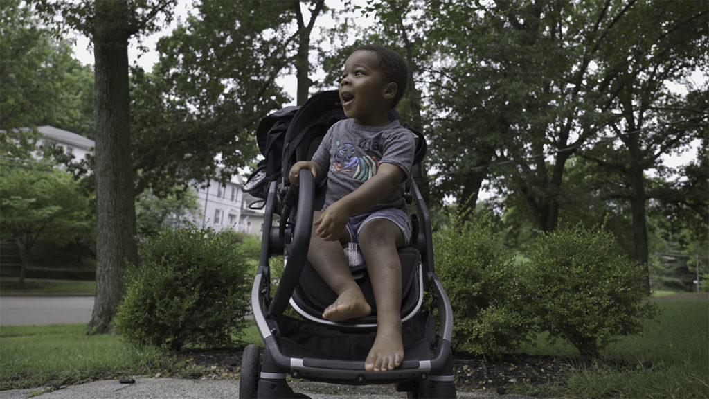 Picture of toddler sitting in a Colugo stroller